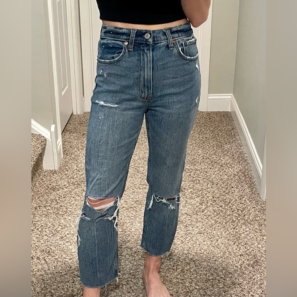 Abercrombie Ankle Straight Ultra High Rise Jean